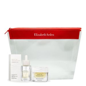 WHITE TEA SKIN SOLUTIONS FORTIFYING SERUM 30ML & BRIGHTENING EYE GEL 15ML & POUCH SET